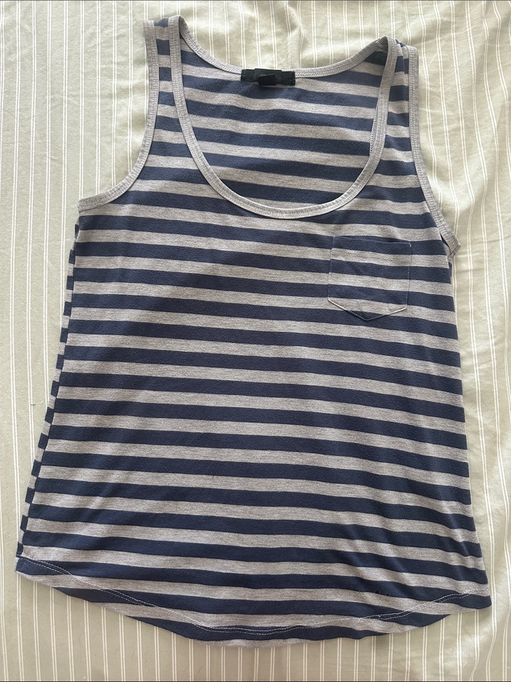 Forever 21 Navy and Gray Striped Tank Top